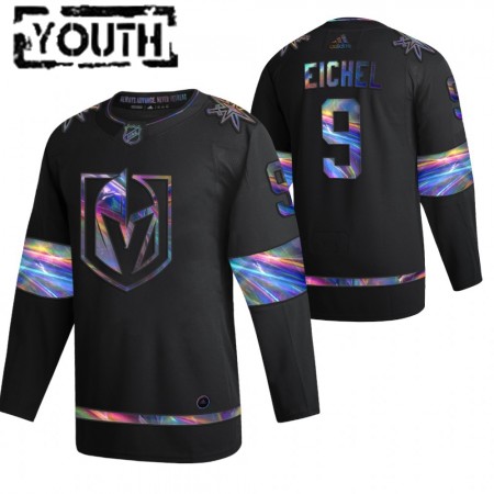 Vegas Golden Knights Jack Eichel 9 2021-22 Iriserend holografisch Zwart Authentic Shirt - Kinderen